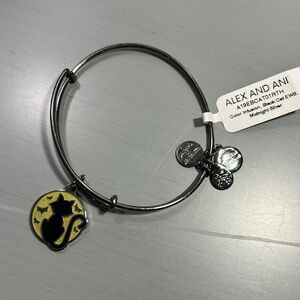 Alex and Ani Black Cat Glow in the Dark Charm Bracelet NWT Halloween Bracelet